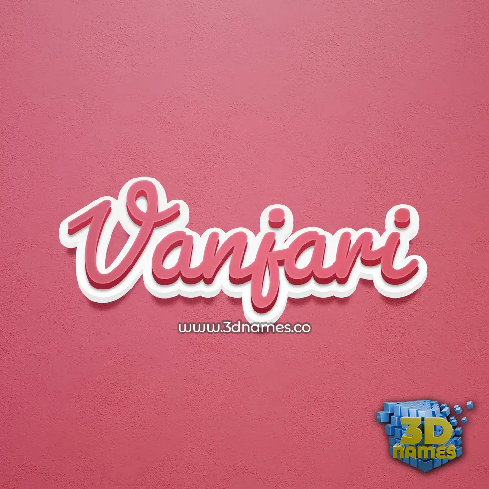 vanjari in Red Scribble style - 3D name wallpaper