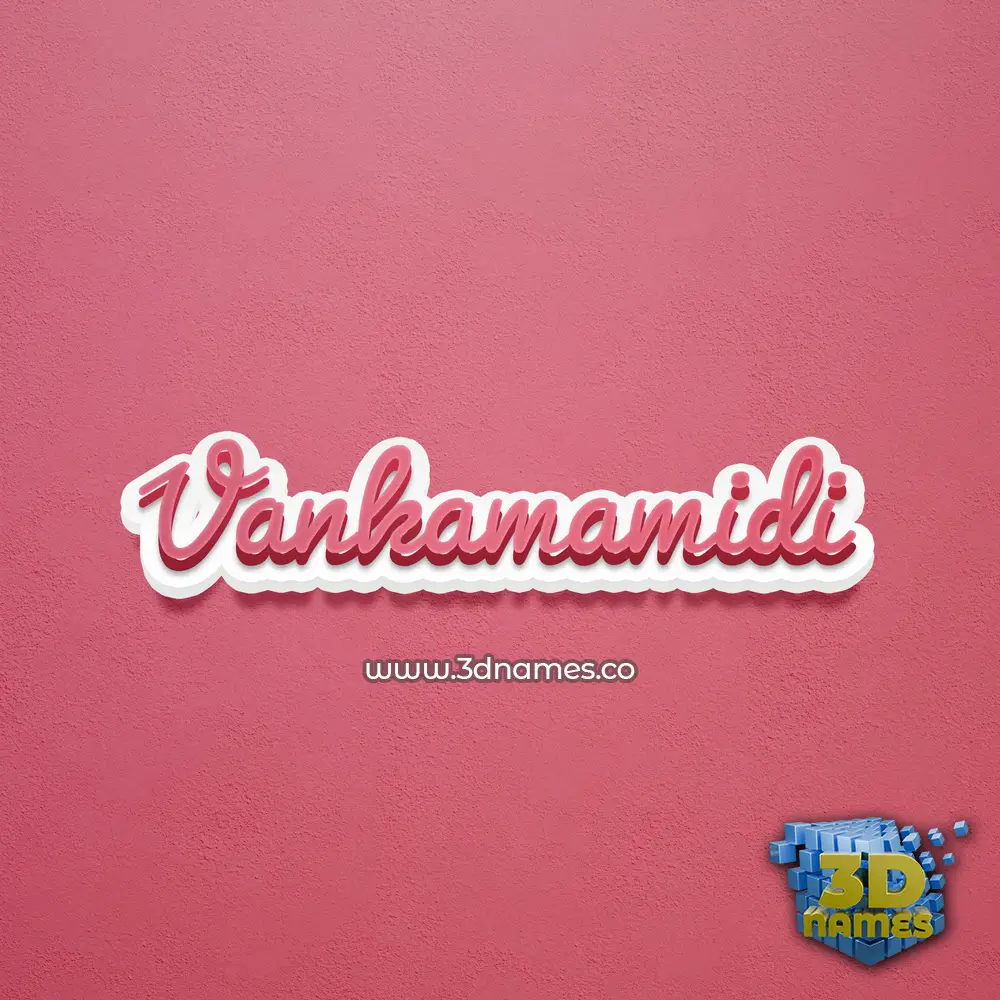 vankamamidi in Red Scribble style - 3D name wallpaper