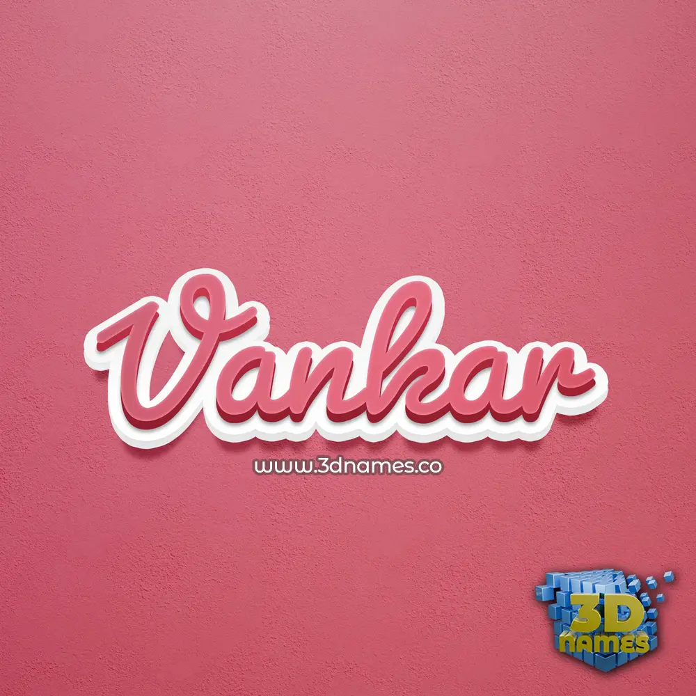 vankar in Red Scribble style - 3D name wallpaper