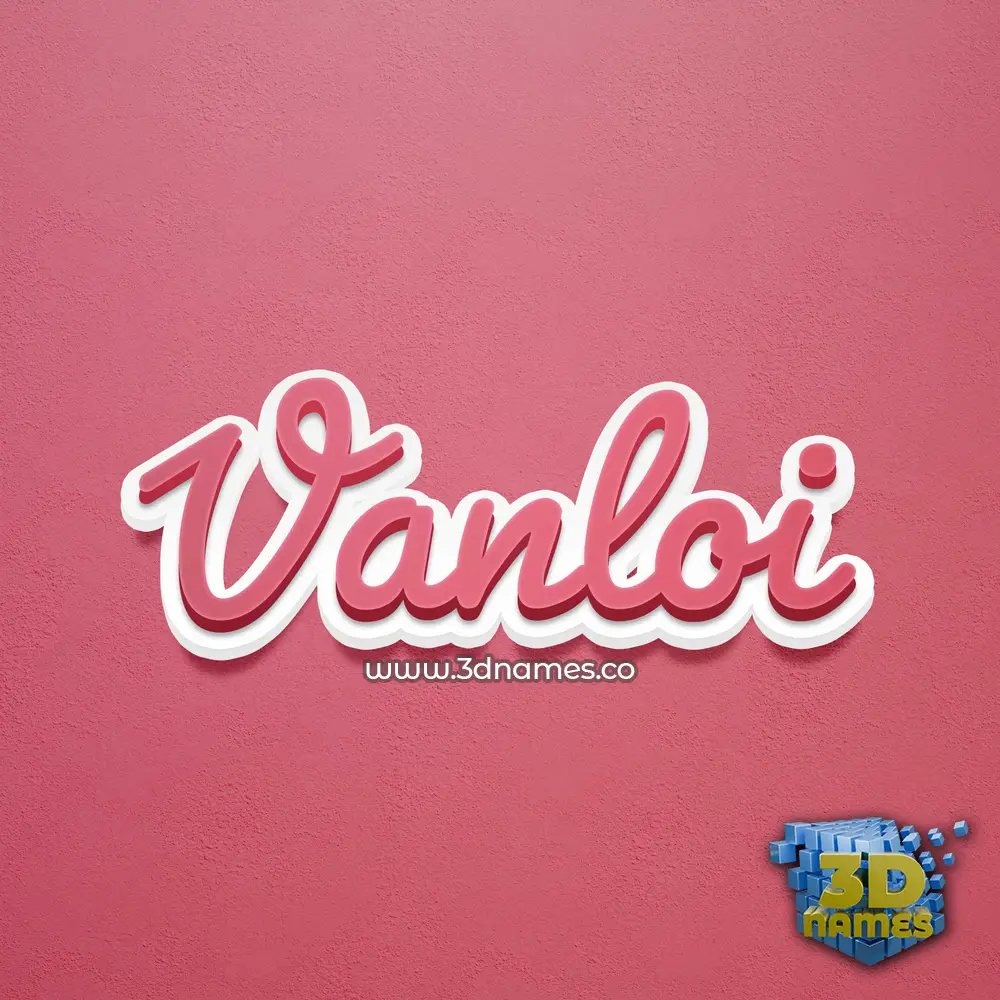 vanloi in Red Scribble style - 3D name wallpaper