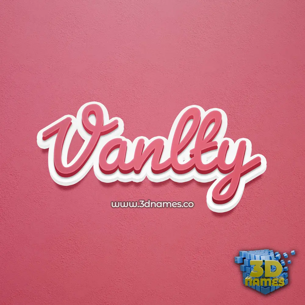 vanlty in Red Scribble style - 3D name wallpaper