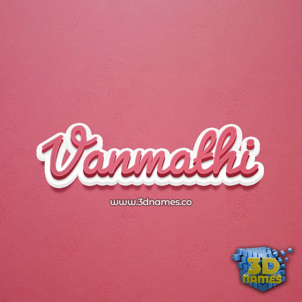 vanmathi in Red Scribble style - 3D name wallpaper