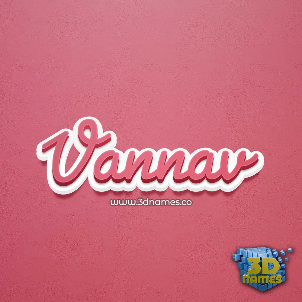 vannav in Red Scribble style - 3D name wallpaper