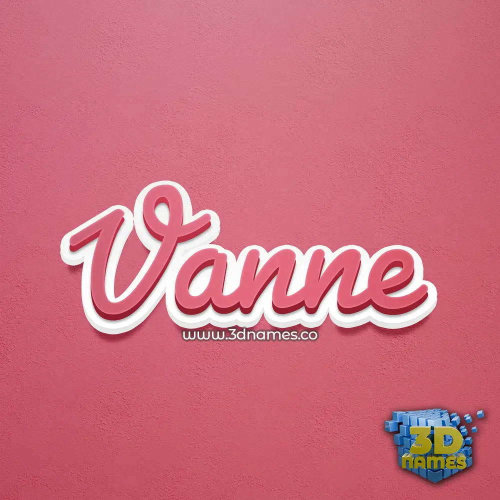 vanne in Red Scribble style - 3D name wallpaper