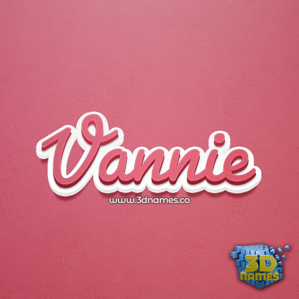 vannie in Red Scribble style - 3D name wallpaper
