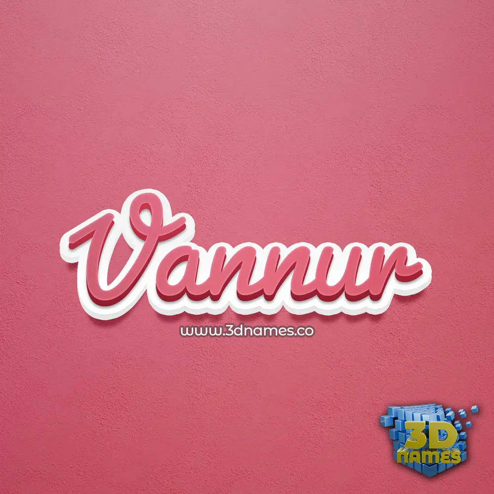 vannur in Red Scribble style - 3D name wallpaper