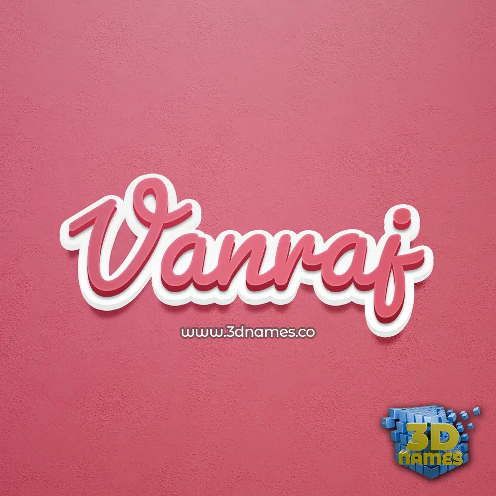 vanraj in Red Scribble style - 3D name wallpaper