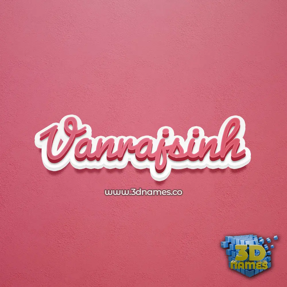 vanrajsinh in Red Scribble style - 3D name wallpaper