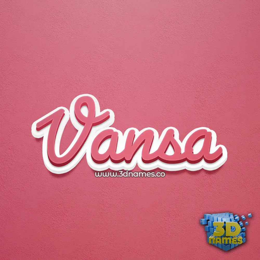 vansa in Red Scribble style - 3D name wallpaper