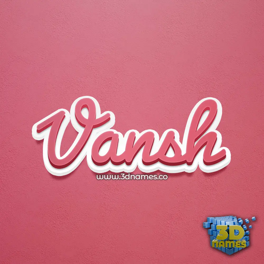 vansh in Red Scribble style - 3D name wallpaper