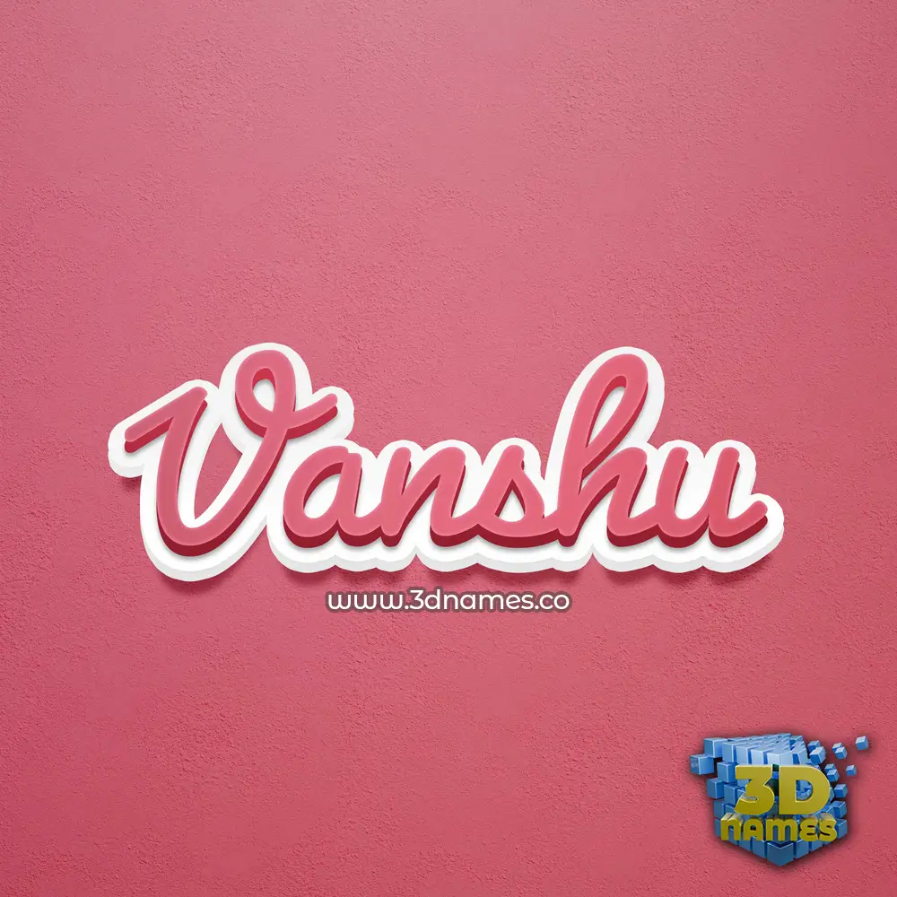 vanshu in Red Scribble style - 3D name wallpaper