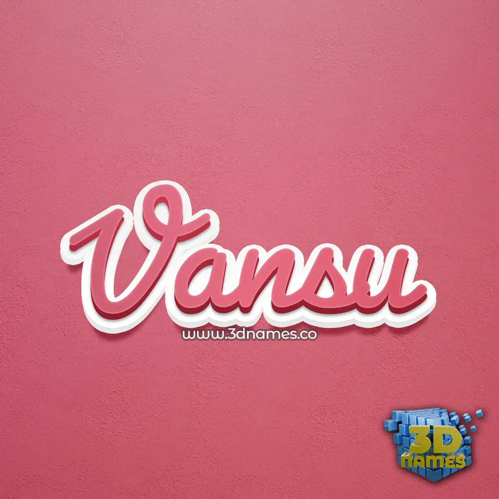 vansu in Red Scribble style - 3D name wallpaper