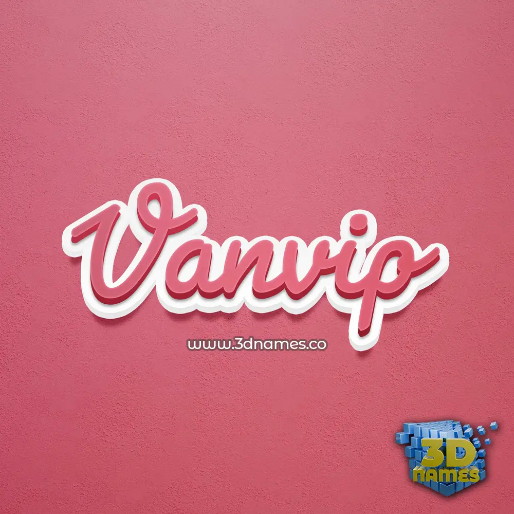vanvip in Red Scribble style - 3D name wallpaper