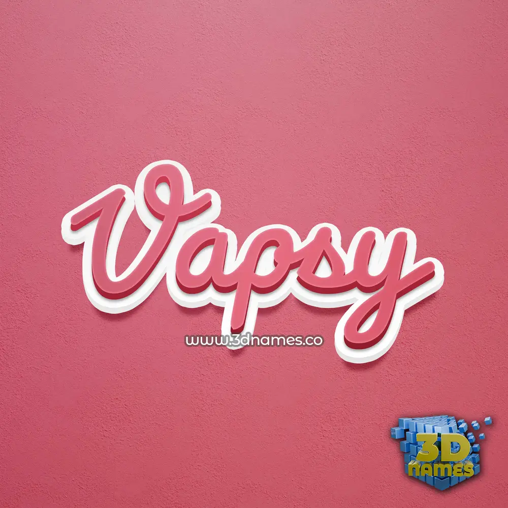 vapsy in Red Scribble style - 3D name wallpaper