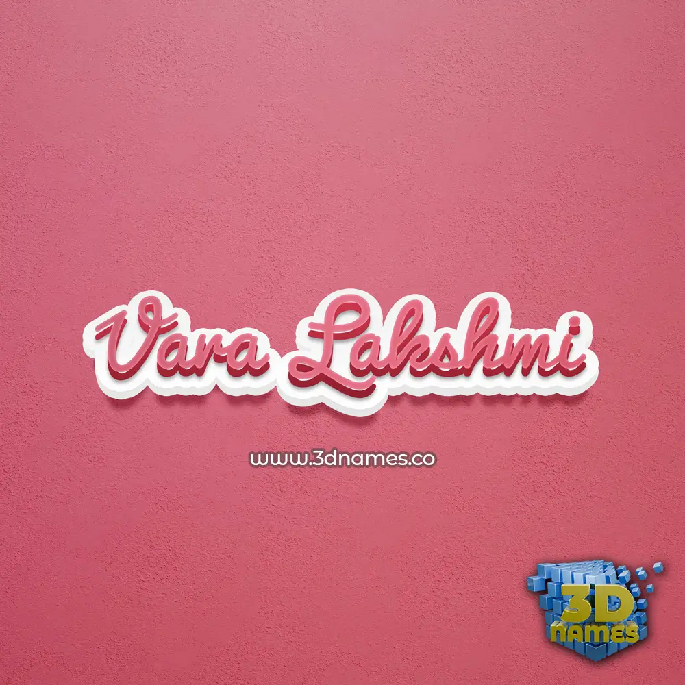 vara lakshmi in Red Scribble style - 3D name wallpaper
