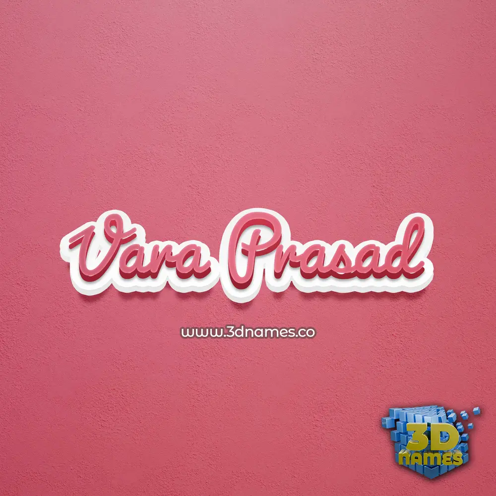 vara prasad in Red Scribble style - 3D name wallpaper