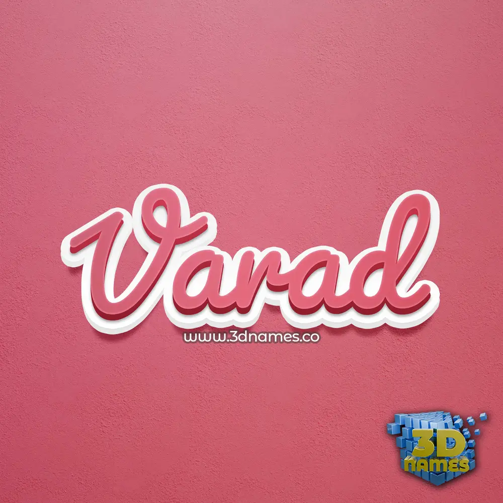 varad in Red Scribble style - 3D name wallpaper