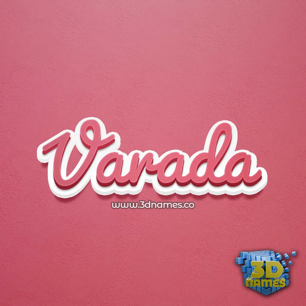 varada in Red Scribble style - 3D name wallpaper