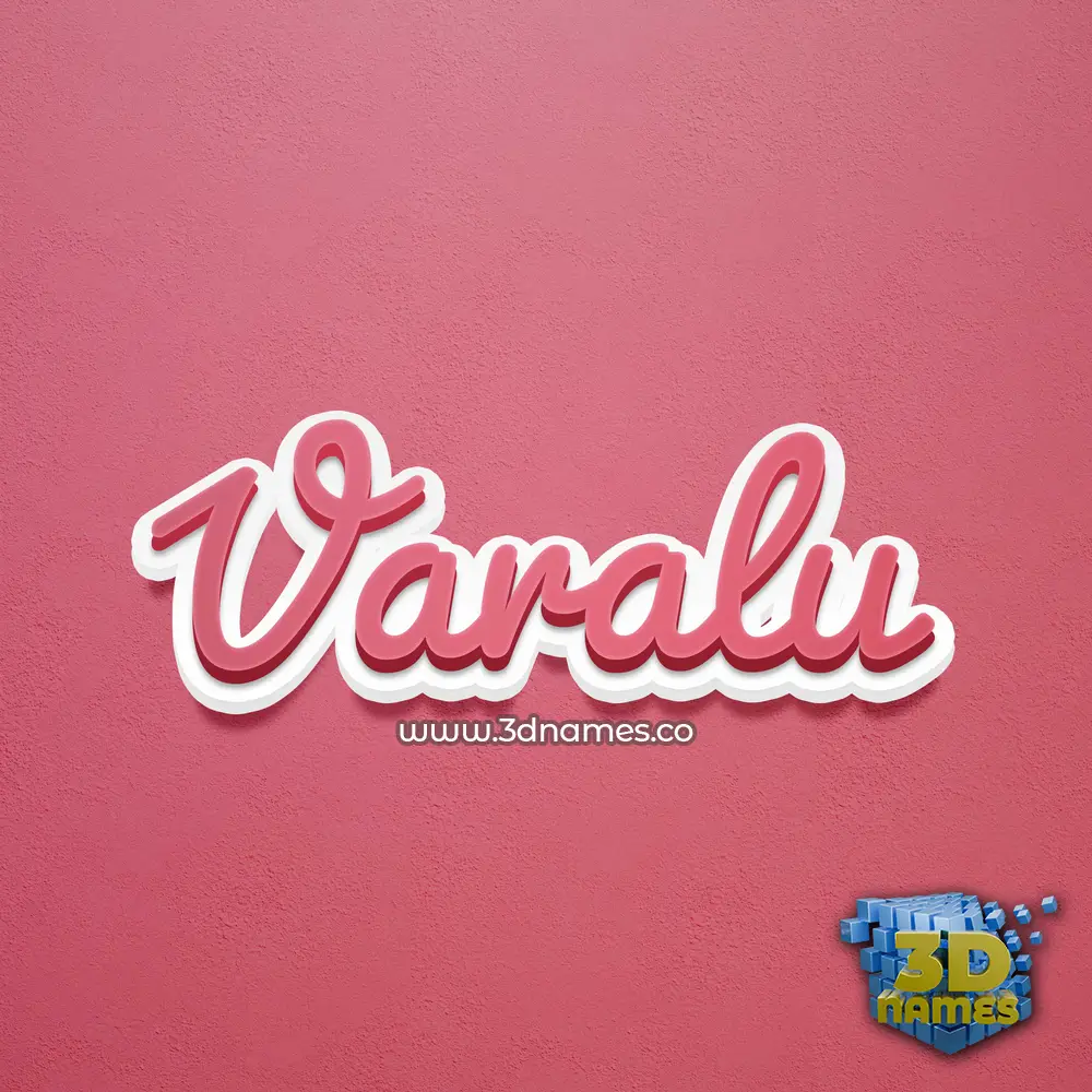 varalu in Red Scribble style - 3D name wallpaper