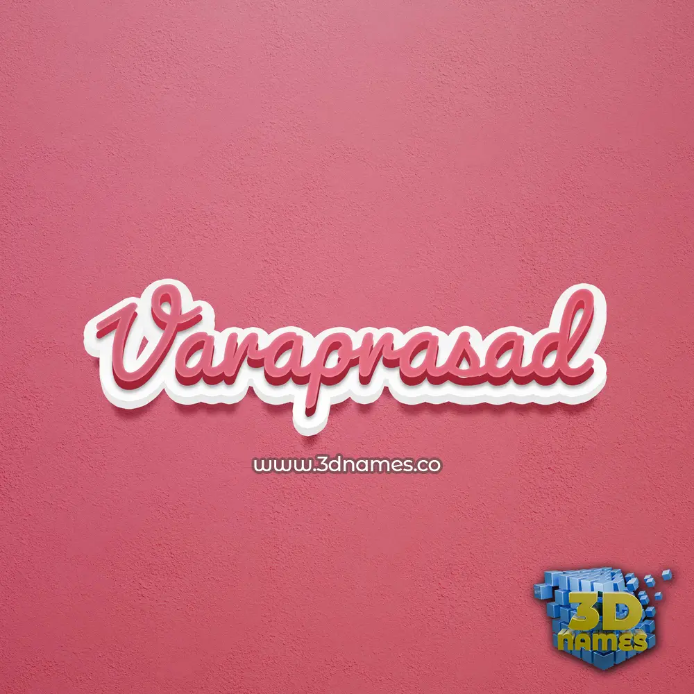 varaprasad in Red Scribble style - 3D name wallpaper