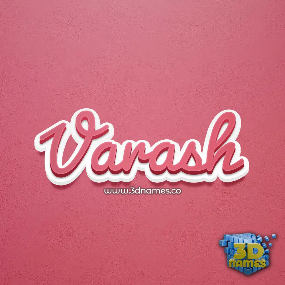 varash in Red Scribble style - 3D name wallpaper
