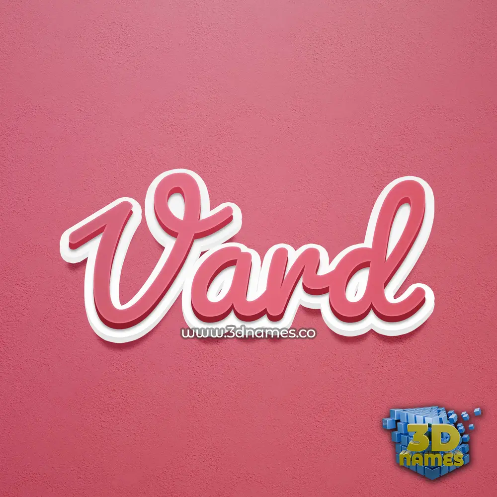 vard in Red Scribble style - 3D name wallpaper