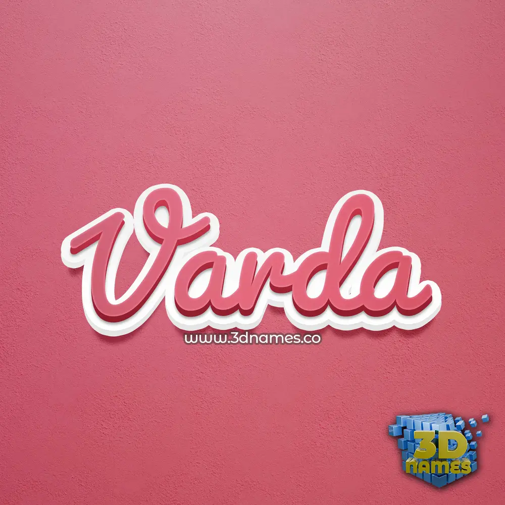 varda in Red Scribble style - 3D name wallpaper