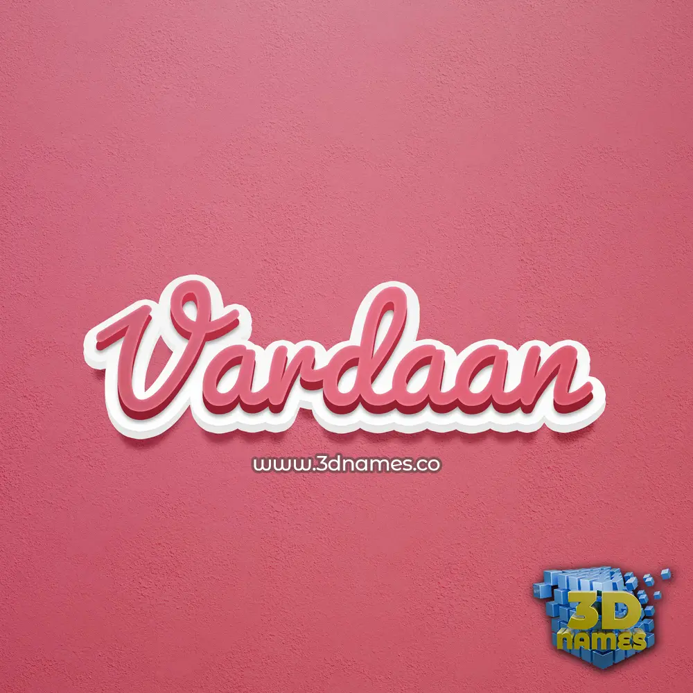 vardaan in Red Scribble style - 3D name wallpaper