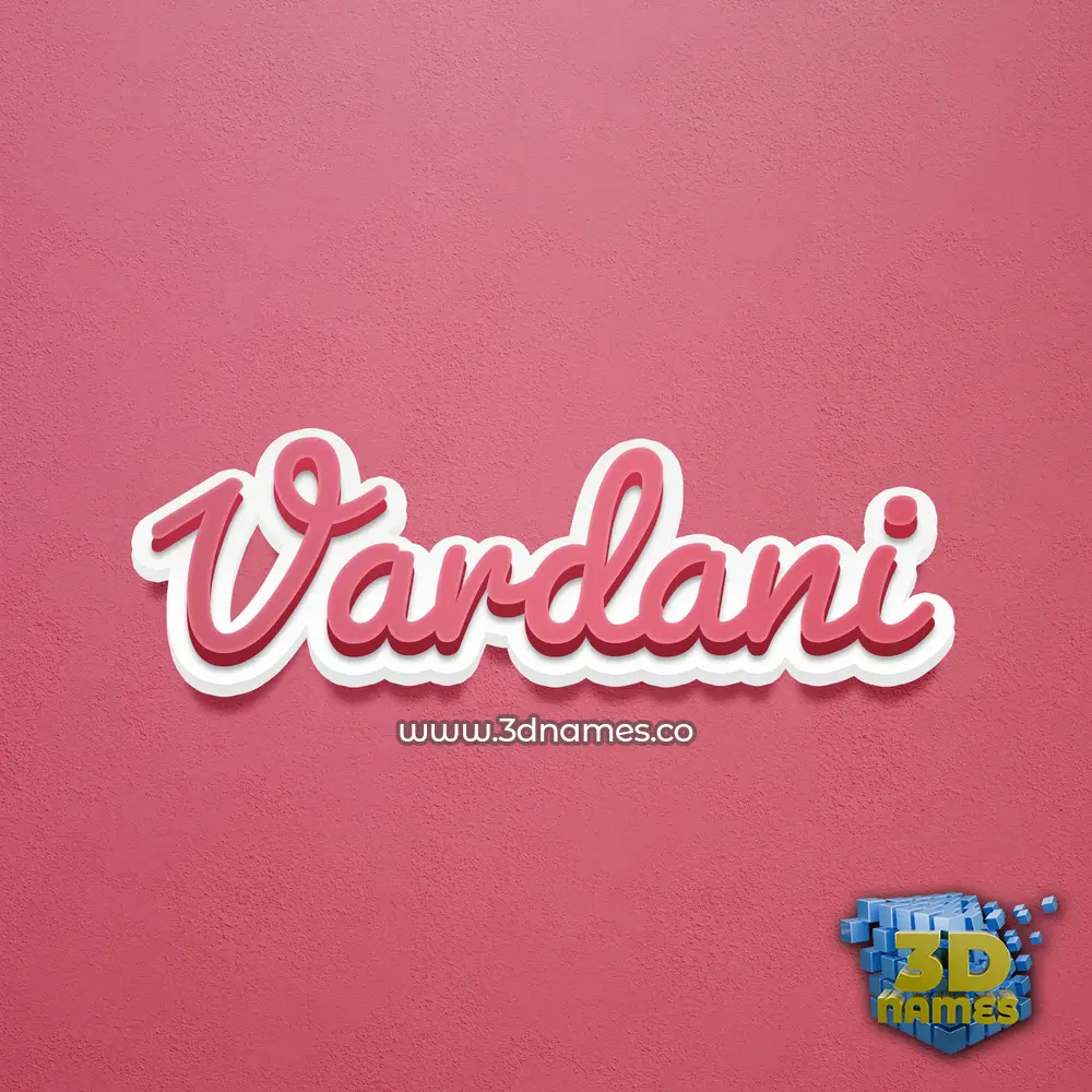 vardani in Red Scribble style - 3D name wallpaper