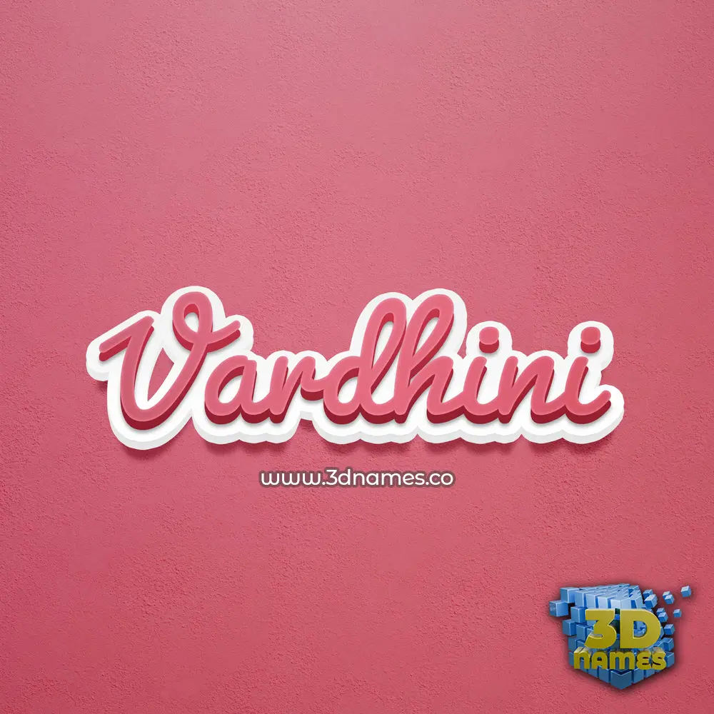 vardhini in Red Scribble style - 3D name wallpaper