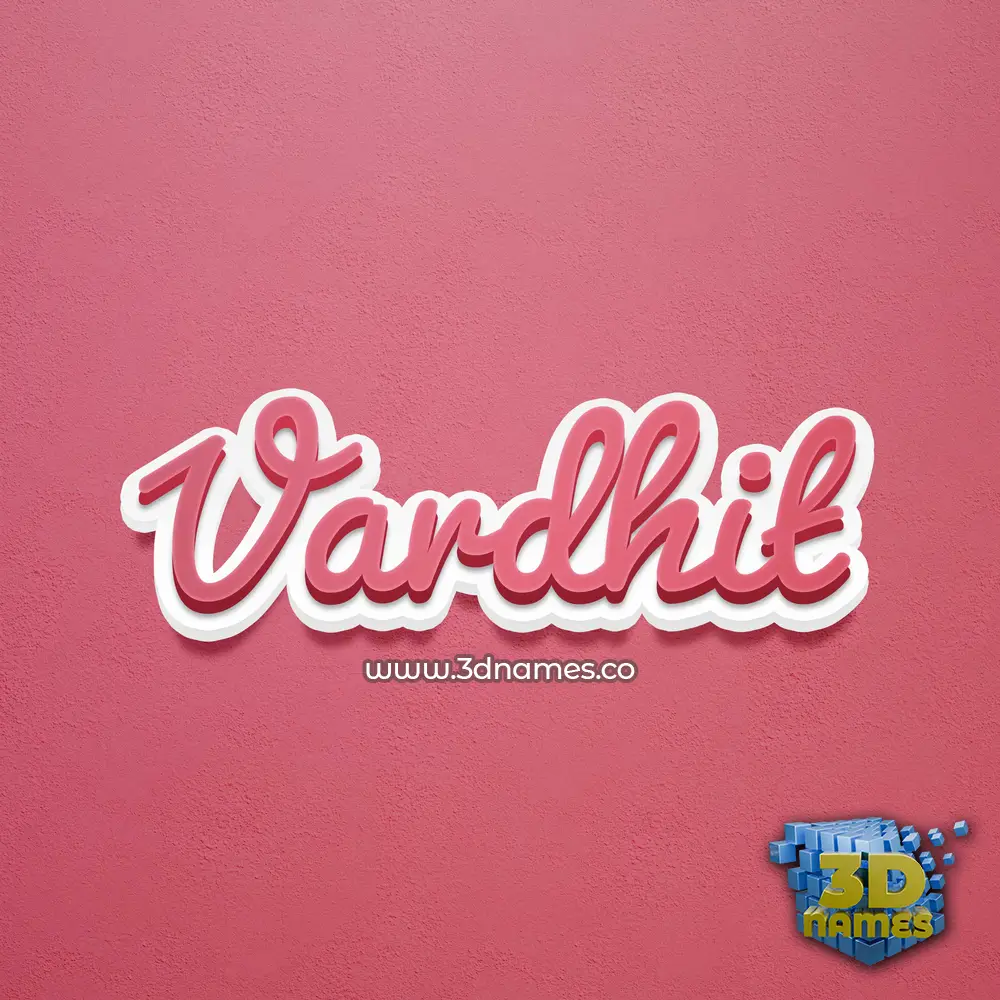 vardhit in Red Scribble style - 3D name wallpaper