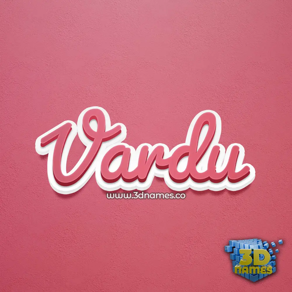 vardu in Red Scribble style - 3D name wallpaper
