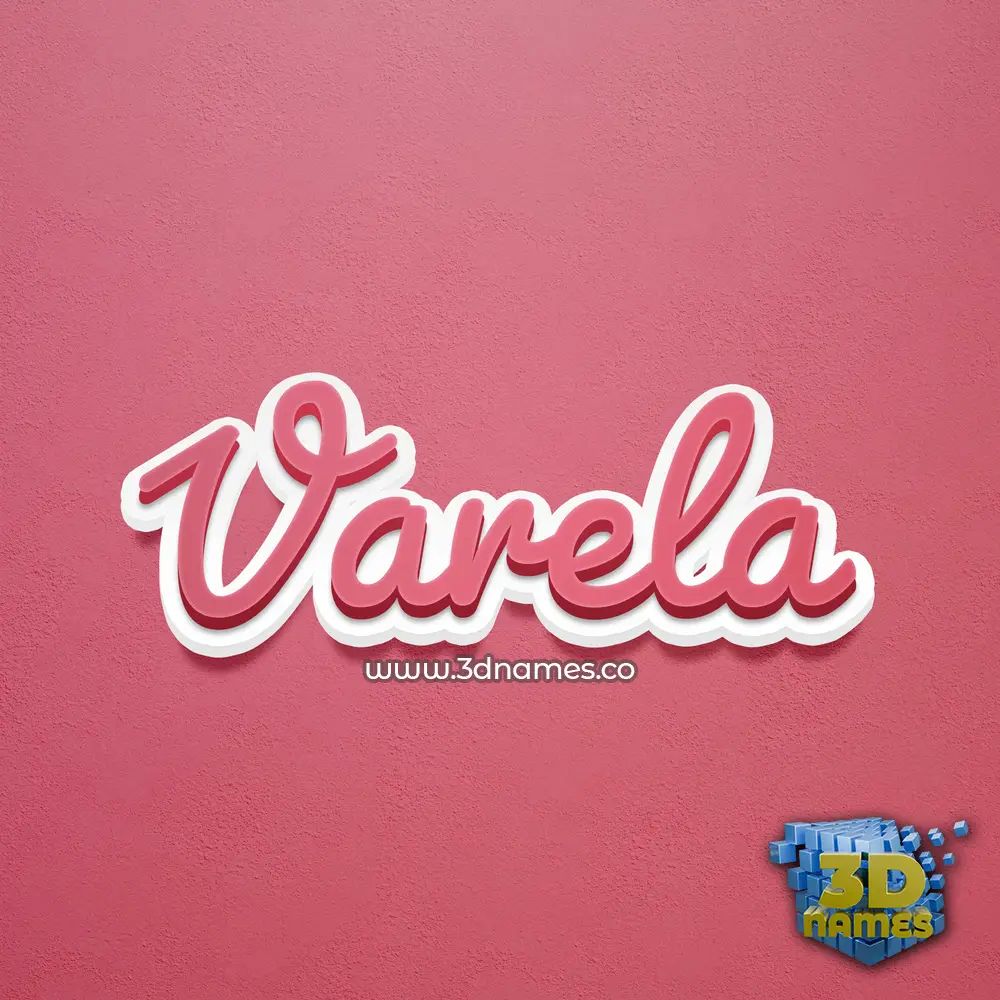 varela in Red Scribble style - 3D name wallpaper