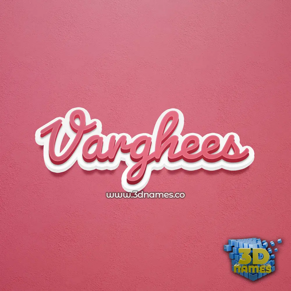 varghees in Red Scribble style - 3D name wallpaper