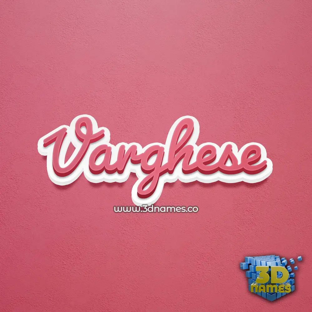 varghese in Red Scribble style - 3D name wallpaper