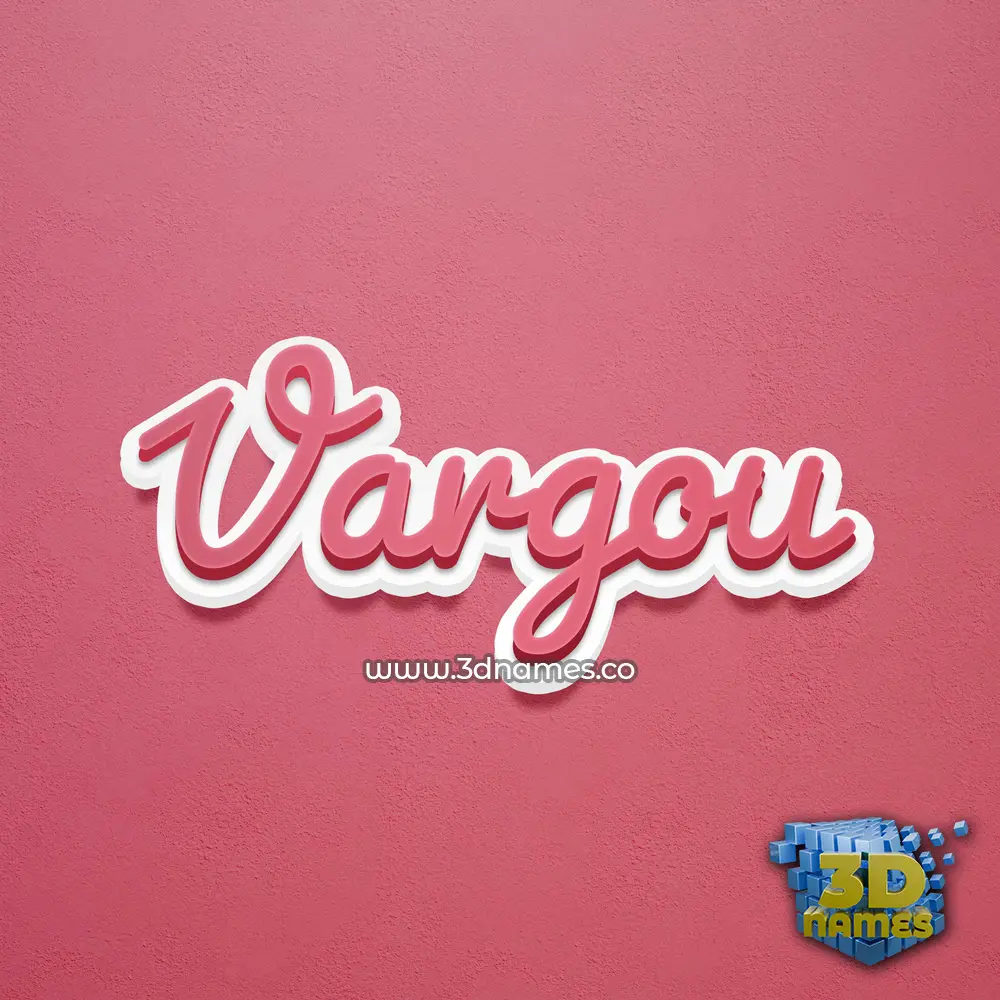 vargou in Red Scribble style - 3D name wallpaper
