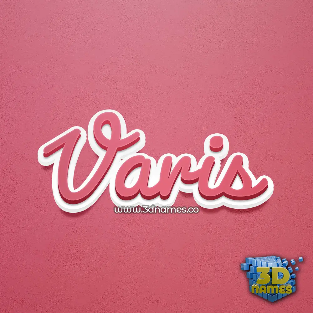 varis in Red Scribble style - 3D name wallpaper