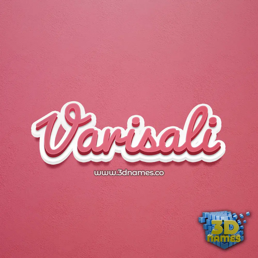 varisali in Red Scribble style - 3D name wallpaper