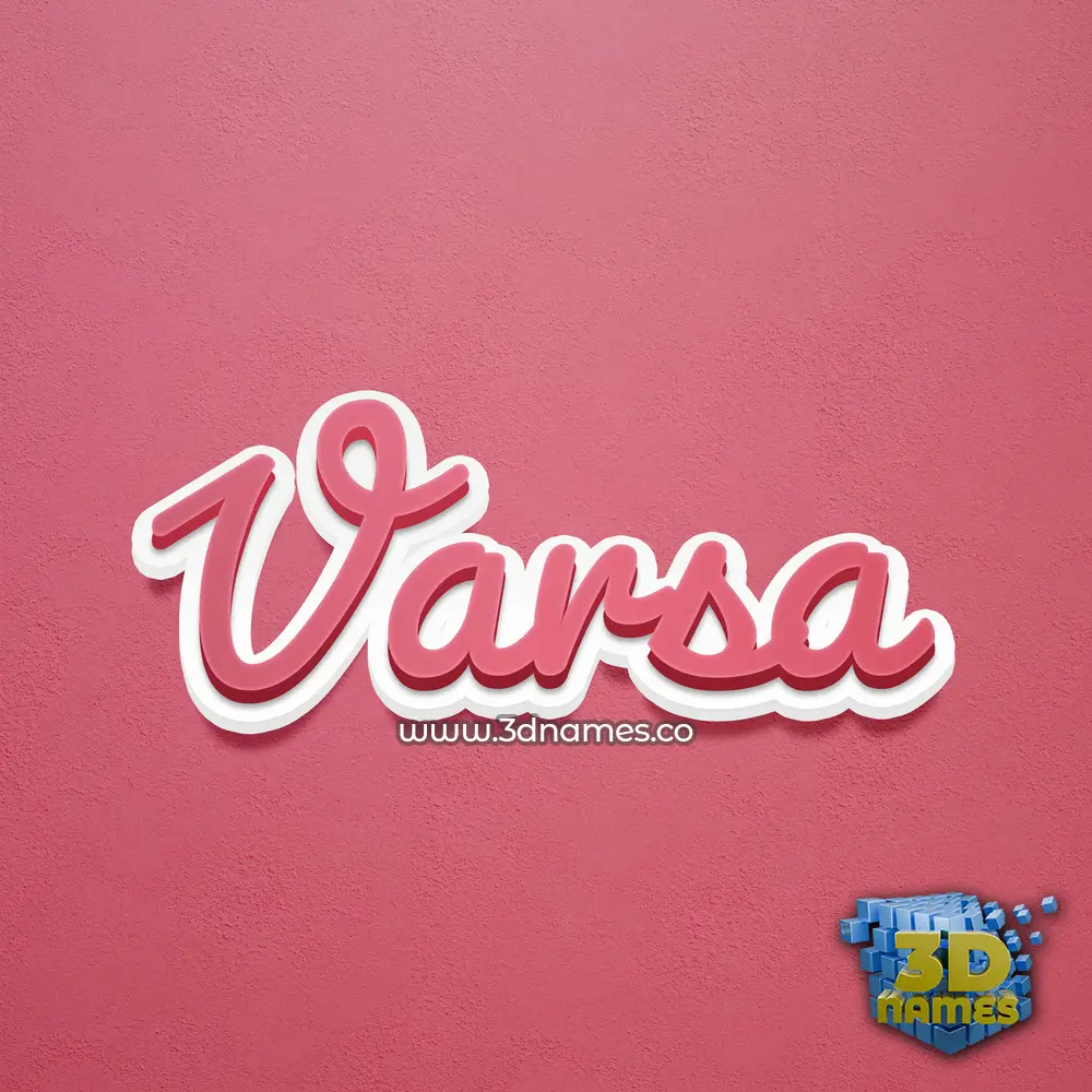 varsa in Red Scribble style - 3D name wallpaper