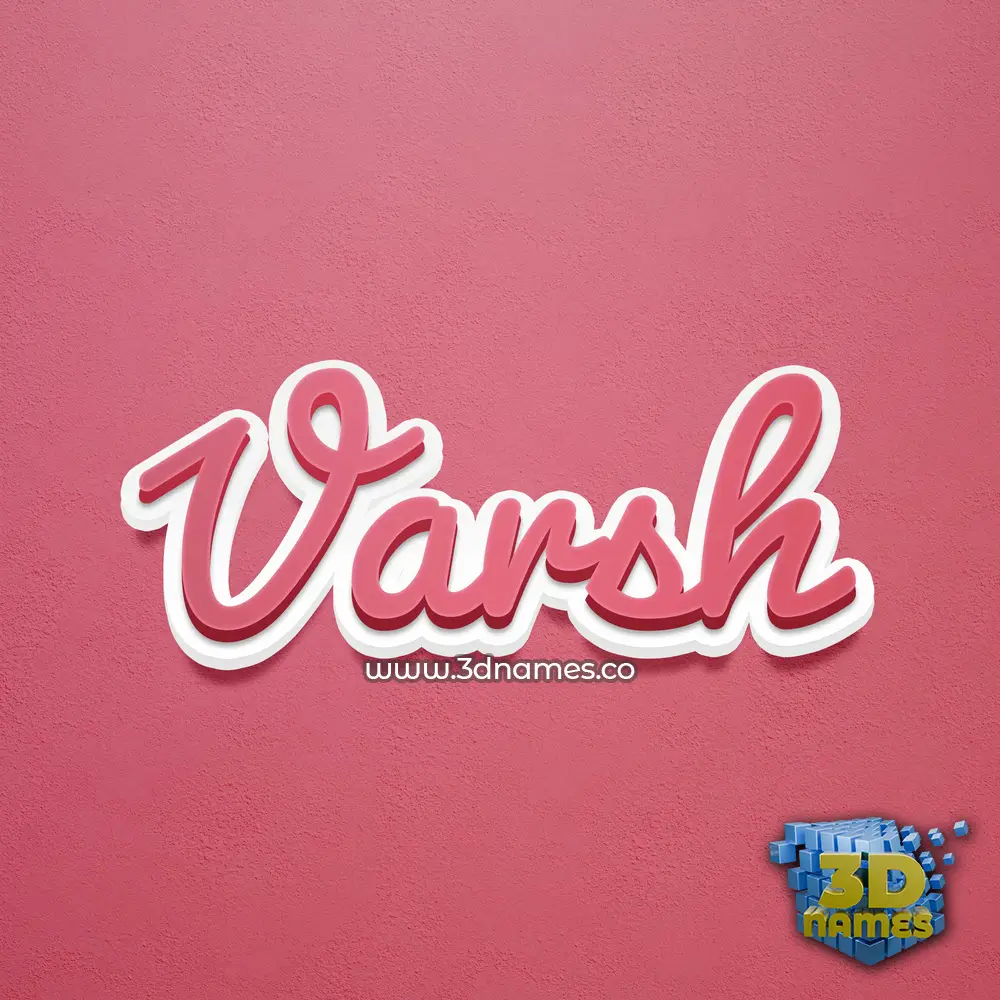 varsh in Red Scribble style - 3D name wallpaper