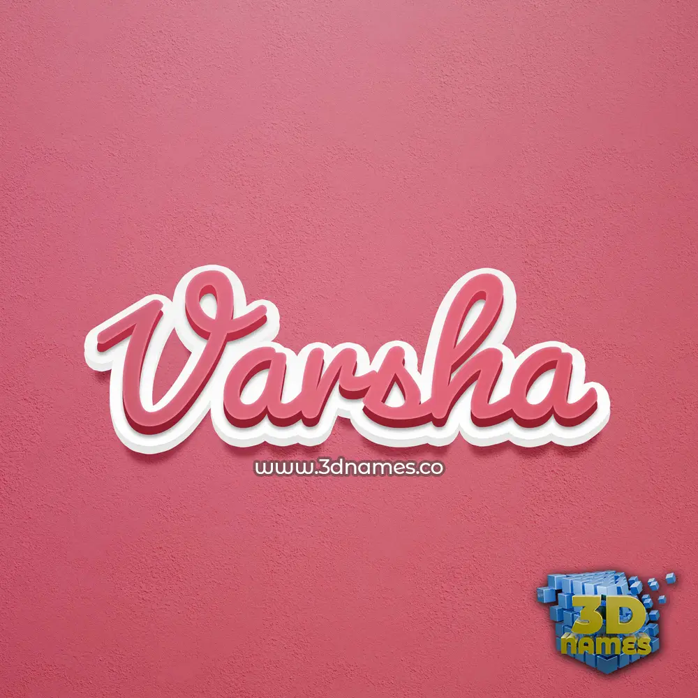 varsha in Red Scribble style - 3D name wallpaper
