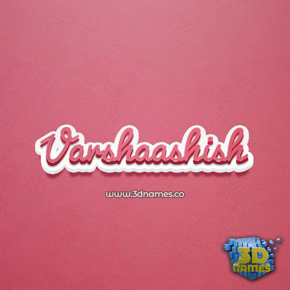 varshaashish in Red Scribble style - 3D name wallpaper