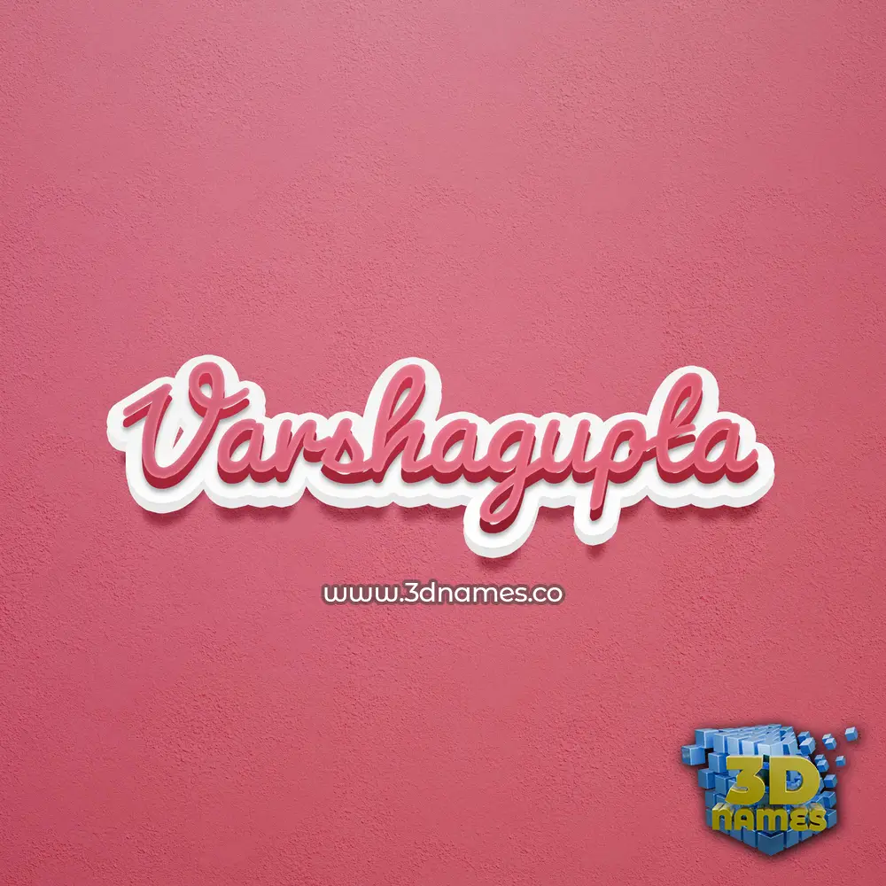 varshagupta in Red Scribble style - 3D name wallpaper
