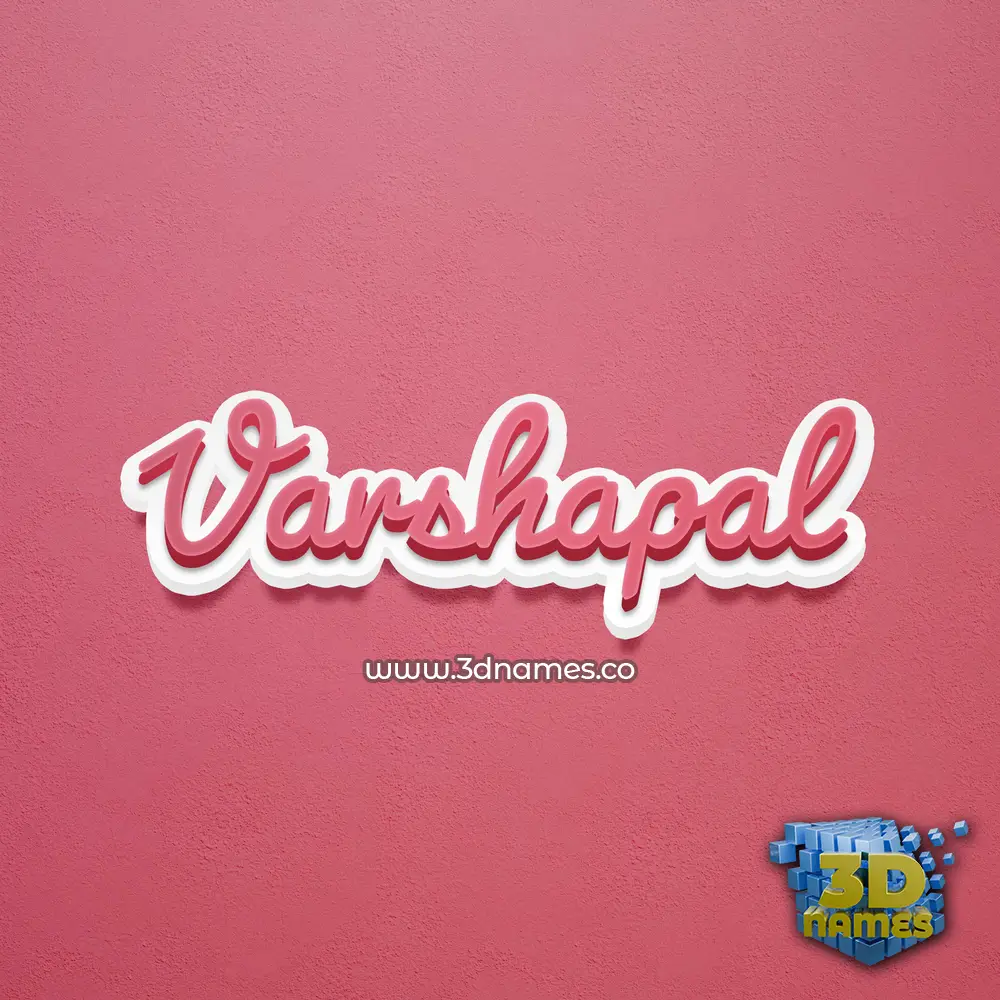 varshapal in Red Scribble style - 3D name wallpaper