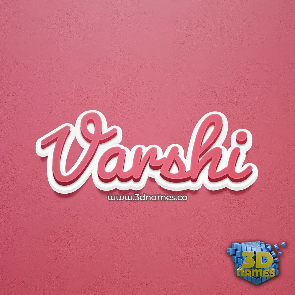 varshi in Red Scribble style - 3D name wallpaper
