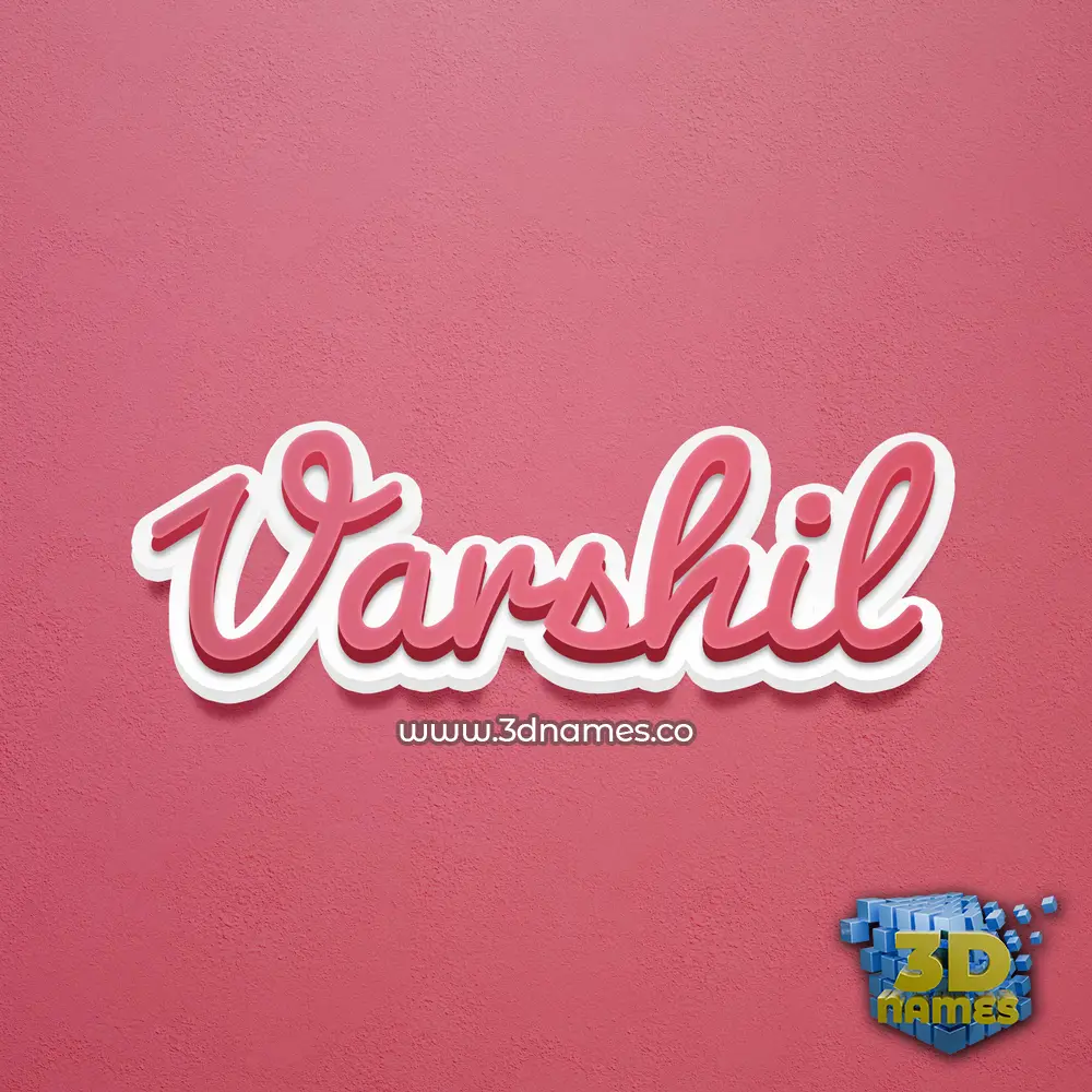 varshil in Red Scribble style - 3D name wallpaper