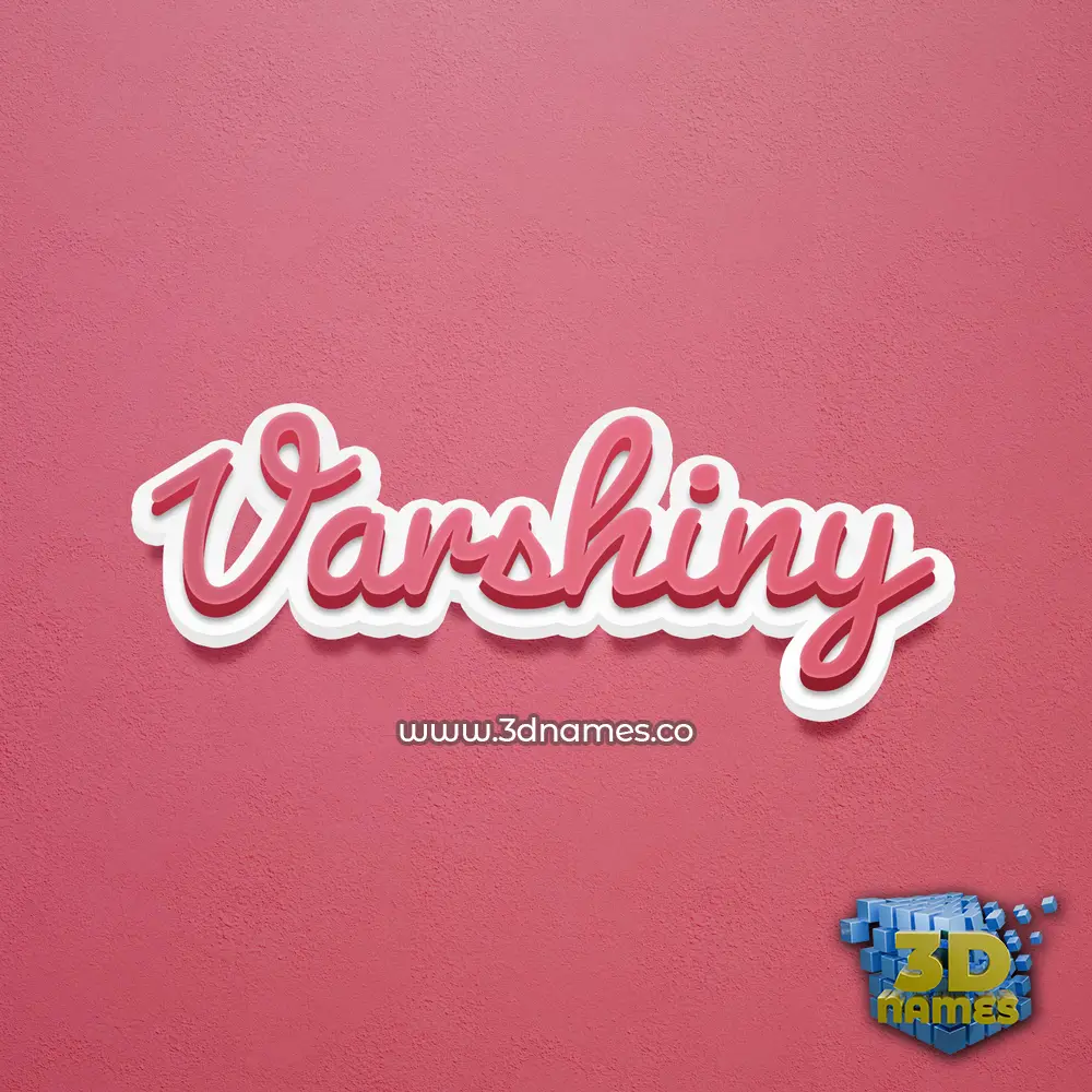 varshiny in Red Scribble style - 3D name wallpaper