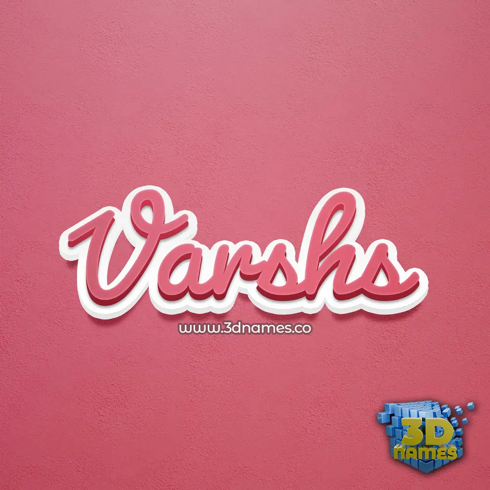 varshs in Red Scribble style - 3D name wallpaper
