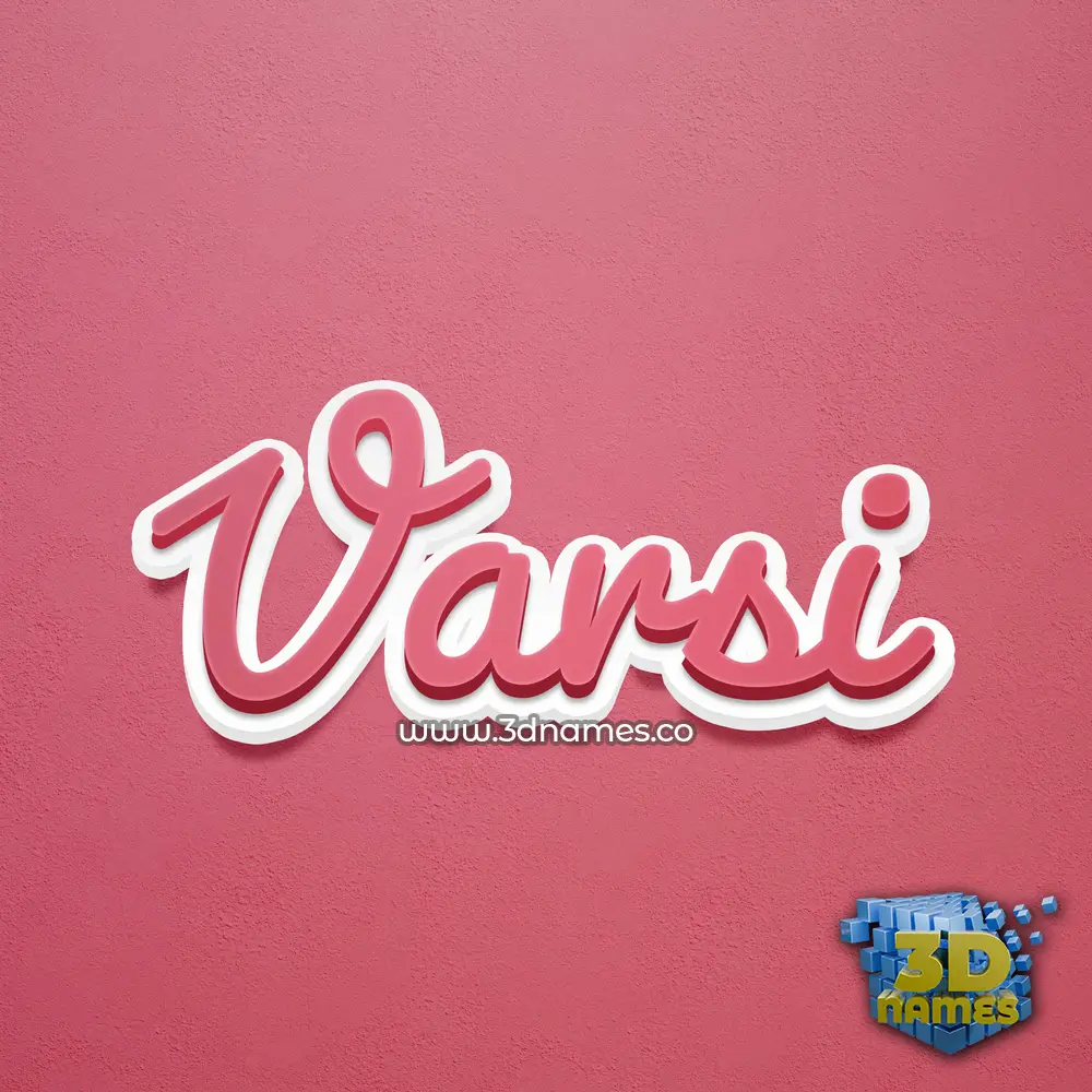 varsi in Red Scribble style - 3D name wallpaper