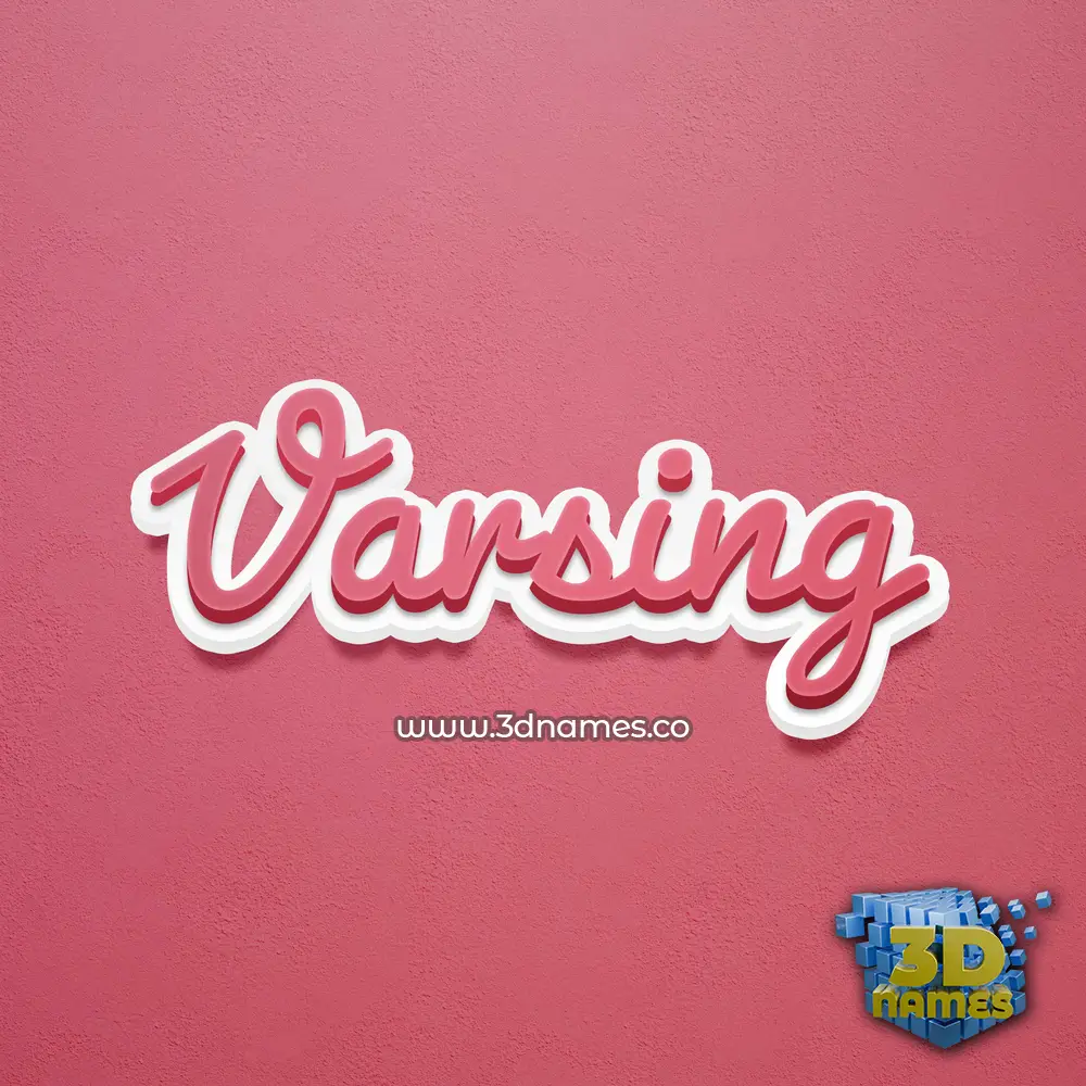 varsing in Red Scribble style - 3D name wallpaper